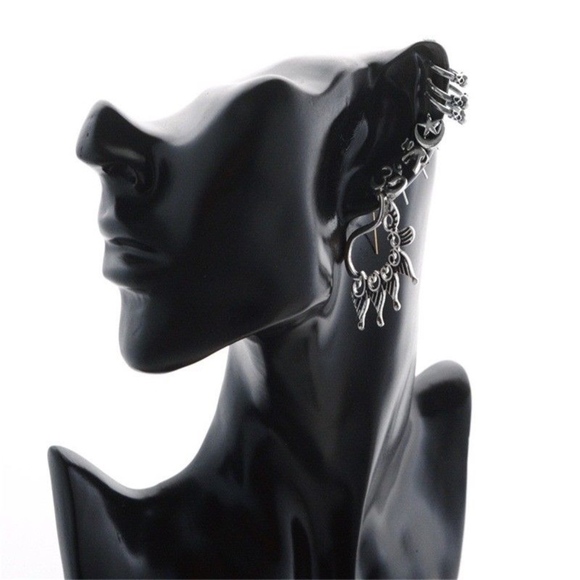 ๐ 14PC CELTIC EARRINGS BOHEMIAN TRIBAL BOHO CHIC MOON BEAD SILVER HOOPS GYPSY - Picture 6 of 10